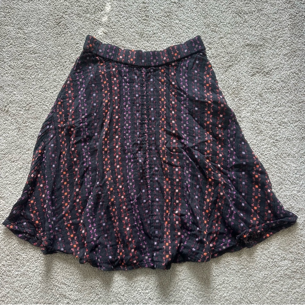 Ace & Jig Marta Midi Skirt In Mardi Gras Pockets Black Knee Length Sz S